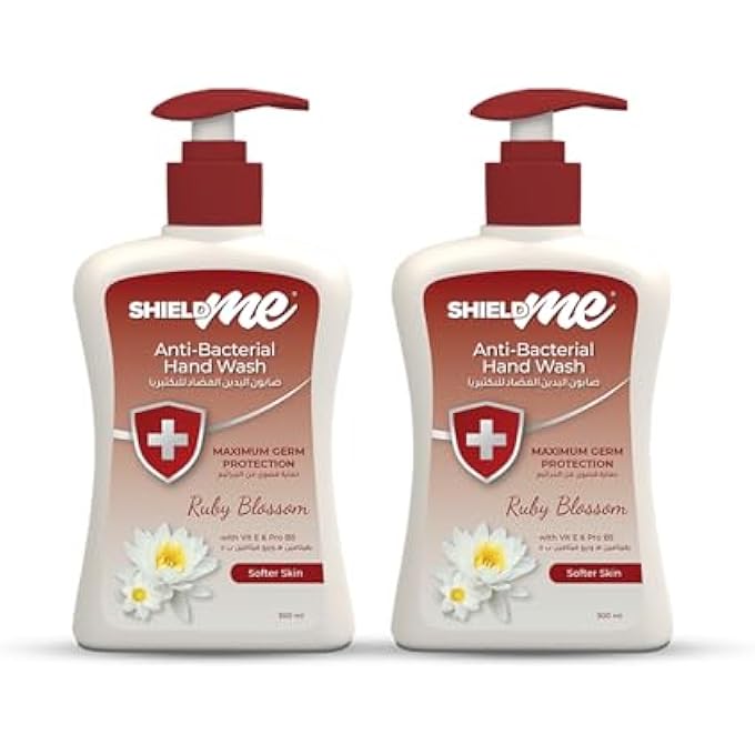 SHIELDME ANTIBACTERIAL HANDWASH LIQUID SOAP, 300ML (PACK OF 2)- RUBY BLOSSOM - Image 1